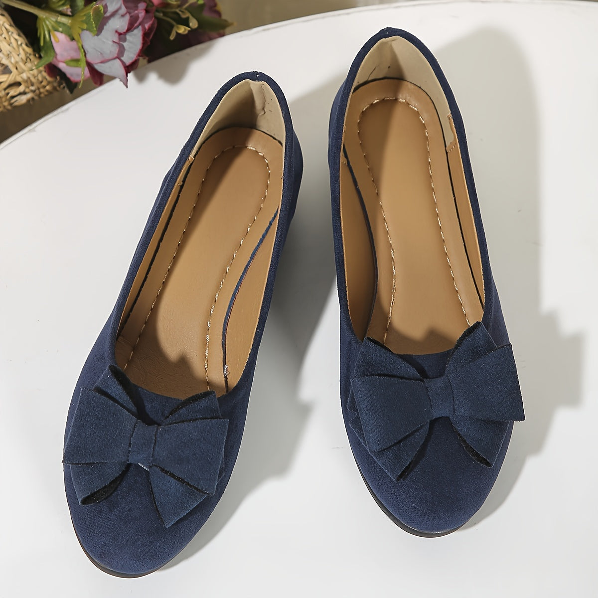 Soepele Suède-Look Ballerina's met Striksluiting en Sleehak voor Dames