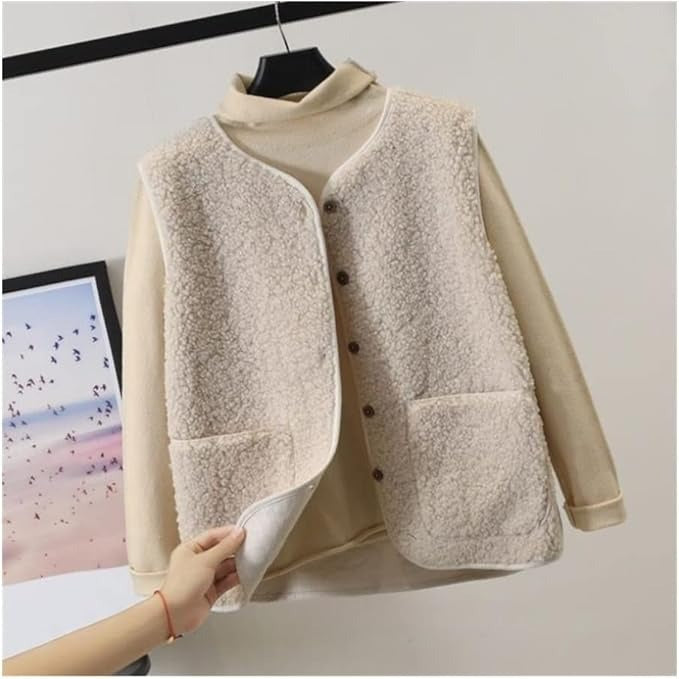 Vrouwen Zachte Warme Fleece Cardigan met Zakken