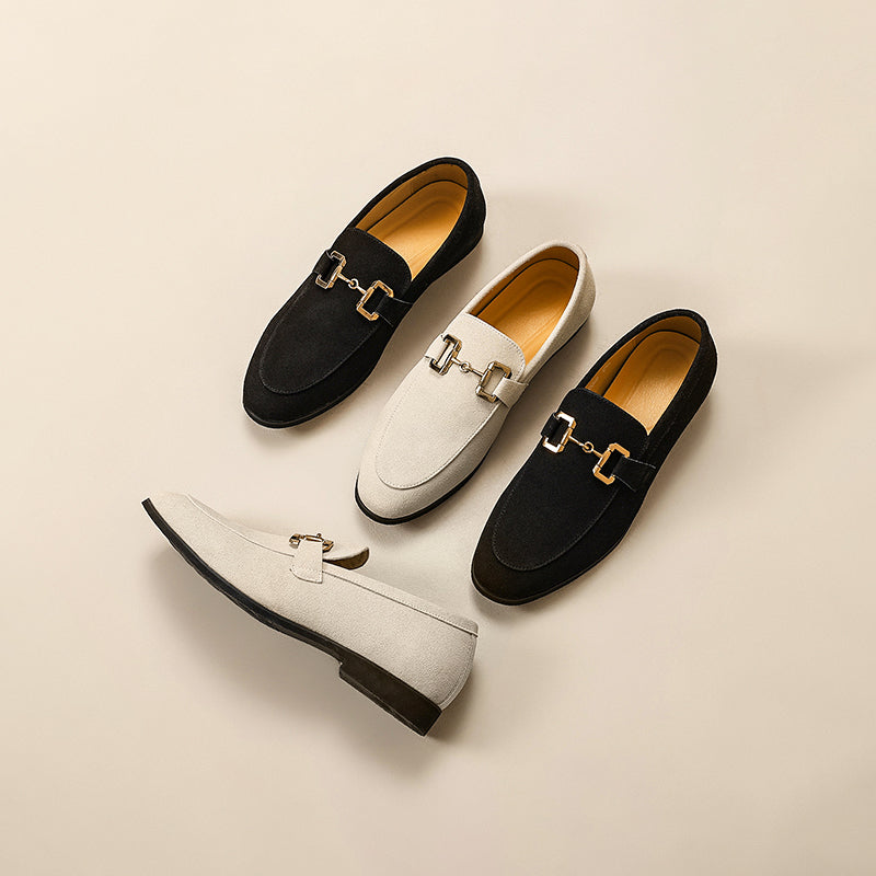Suède Loafers voor Heren met Horsebit Detail