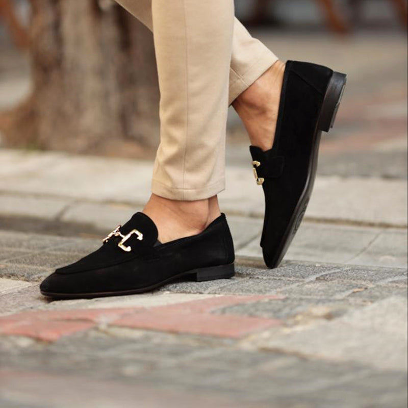 Suède Loafers voor Heren met Horsebit Detail