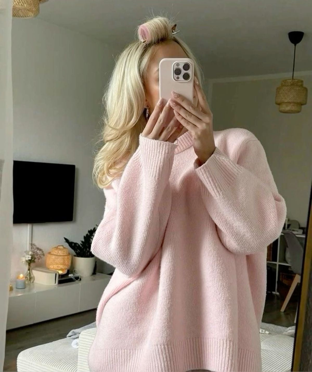 Julia | Trendy Roze Oversized Sweater