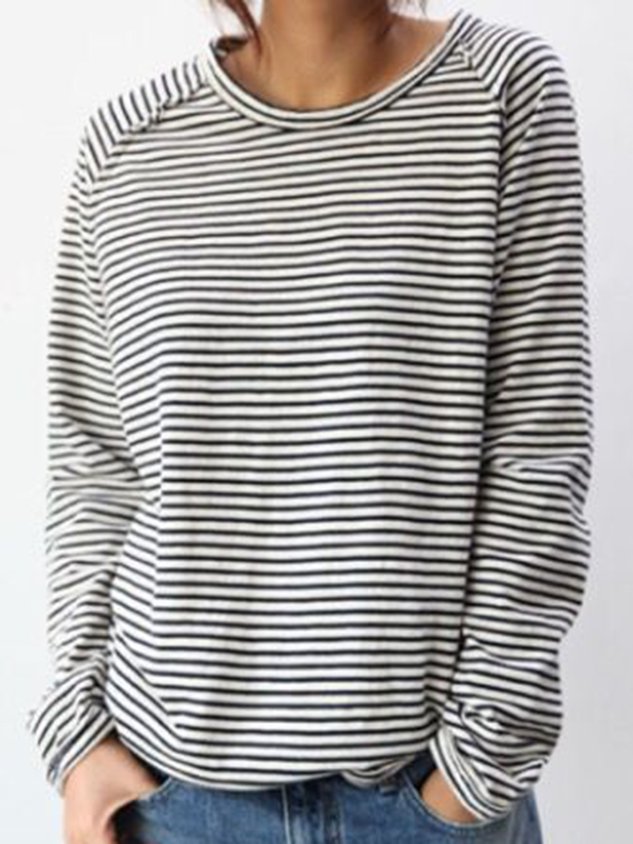 Annabela | Gestreepte Casual Longsleeve Shirt