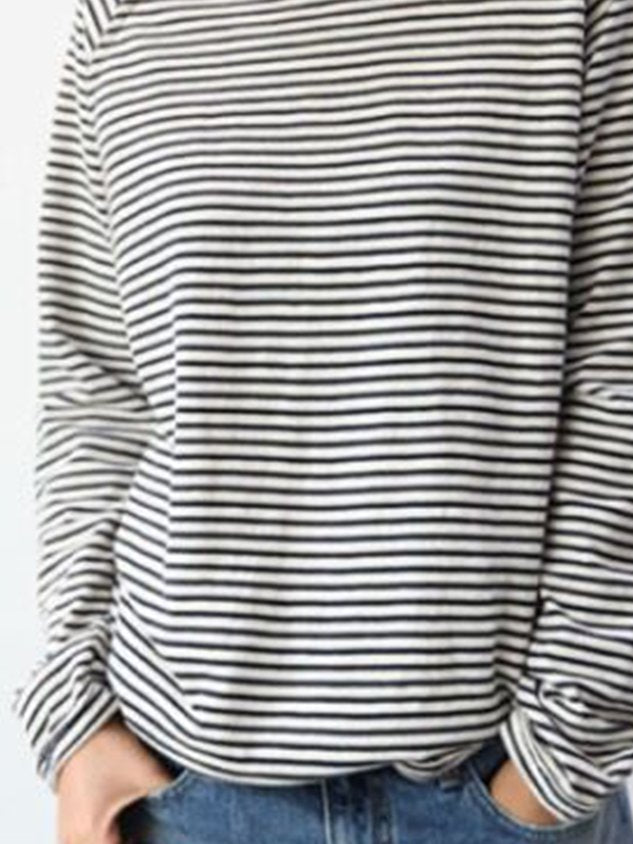 Annabela | Gestreepte Casual Longsleeve Shirt
