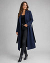 Elegante Wolmix Dames Trenchcoat met Reverskraag en Bindceintuur