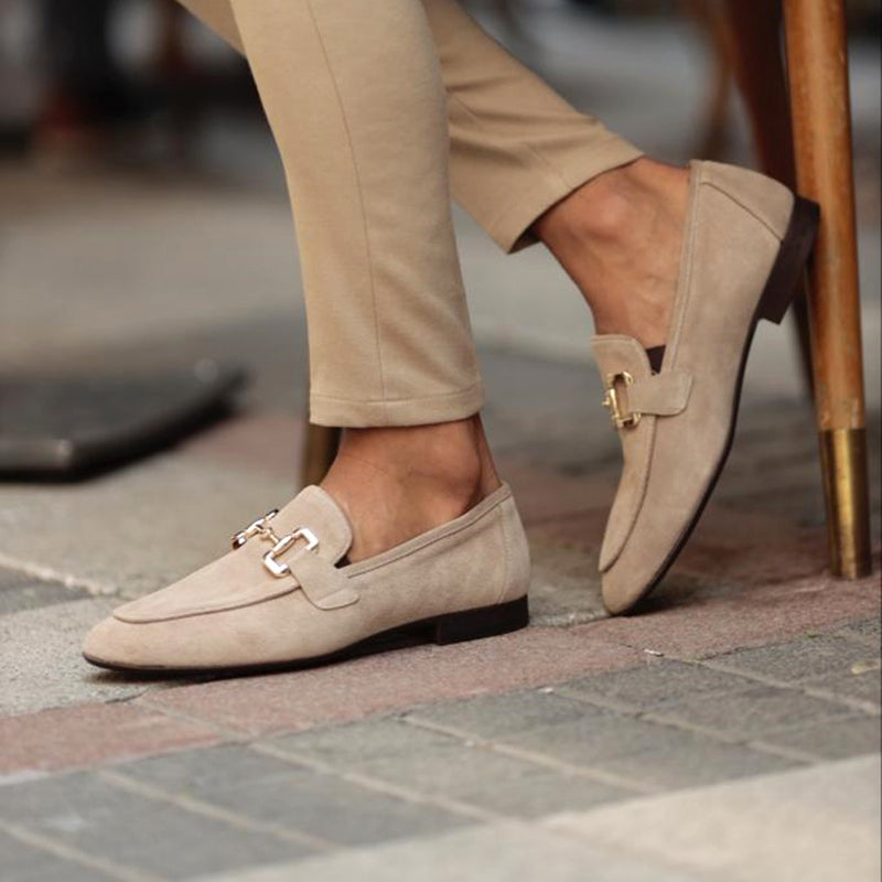 Suède Loafers voor Heren met Horsebit Detail