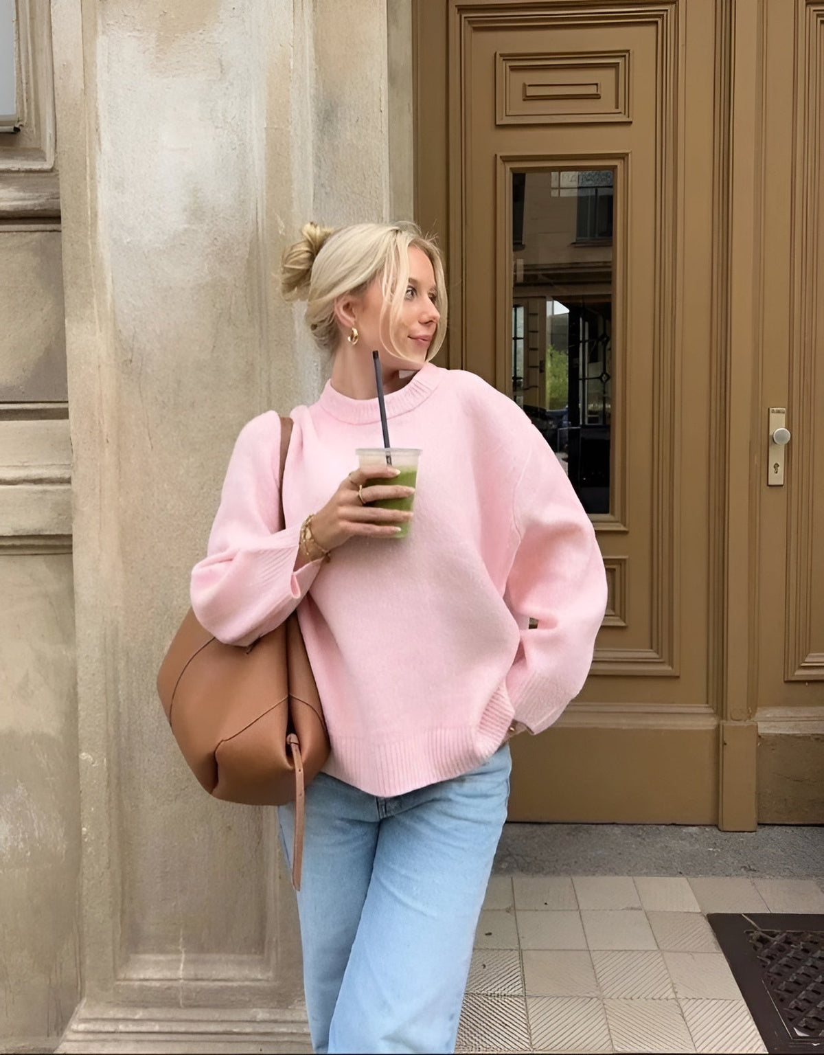 Julia | Trendy Roze Oversized Sweater