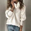 Zachte Gebreide Oversized Dames Coltrui met Knopen Details
