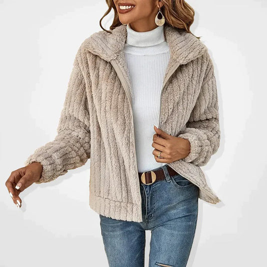 Warme Fleece Vest voor Dames met Rits en Opstaande Kraag