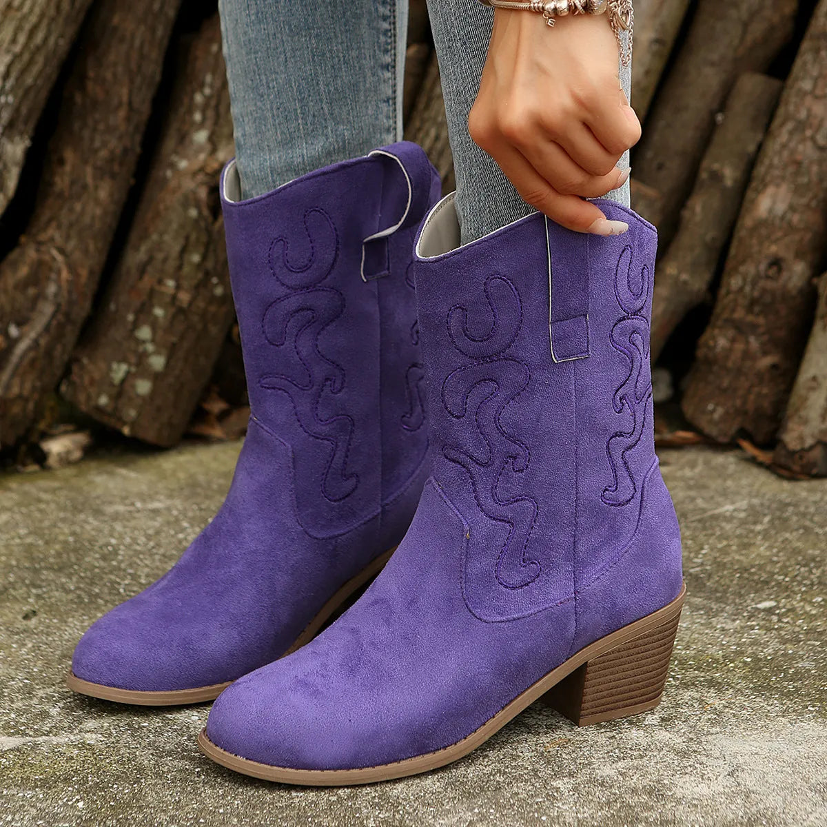 Trendy Cowboy Style Dames laarzen met Hak