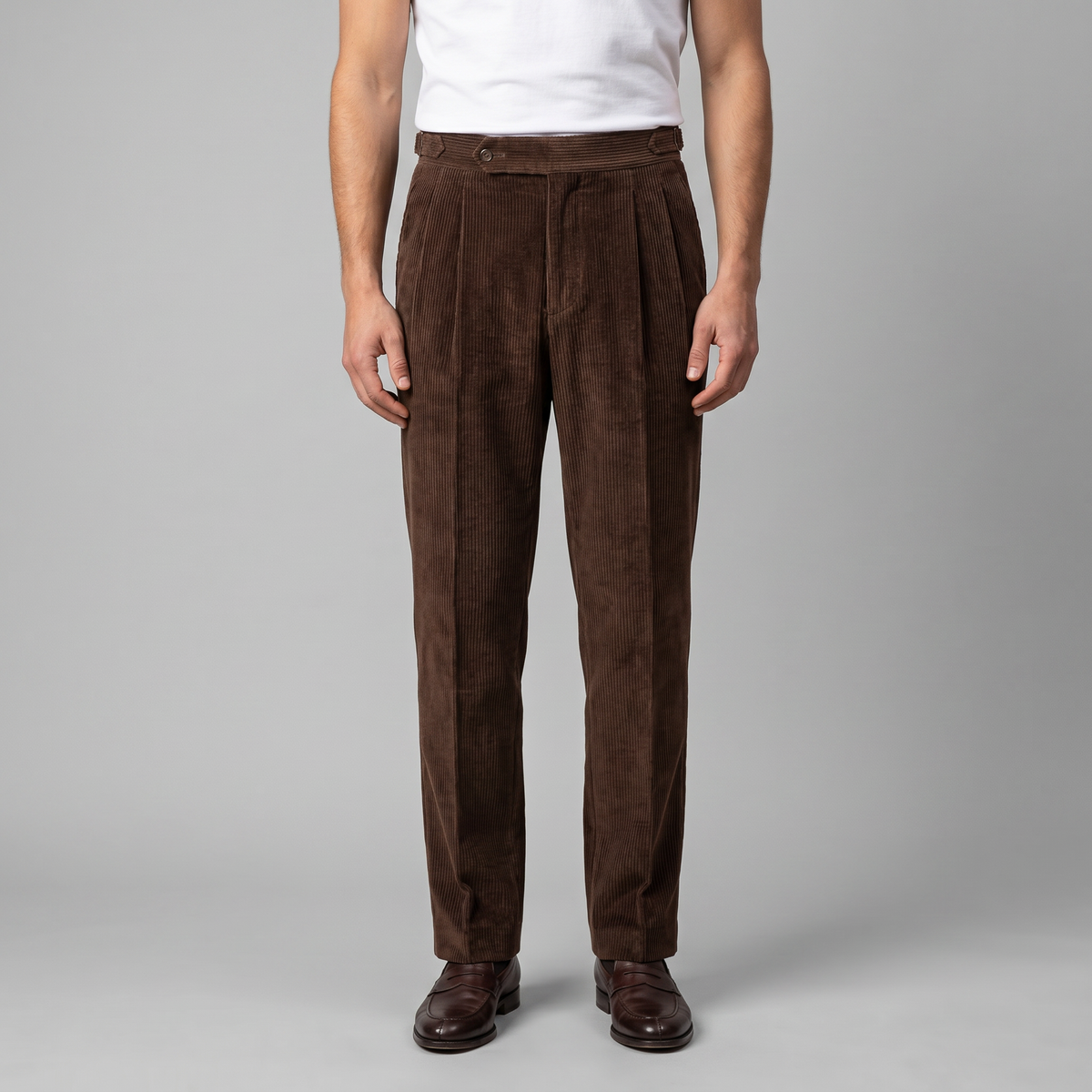 Corduroy Geplooide Broek Heren