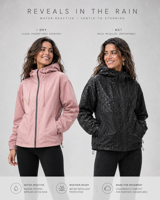 Dames Regenjas Waterafstotend met Capuchon en Verborgen Print