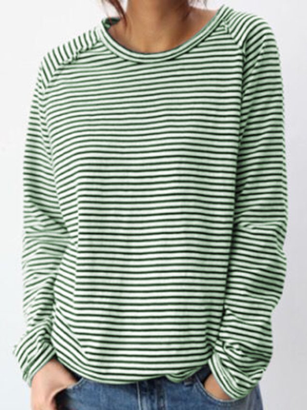 Annabela | Gestreepte Casual Longsleeve Shirt