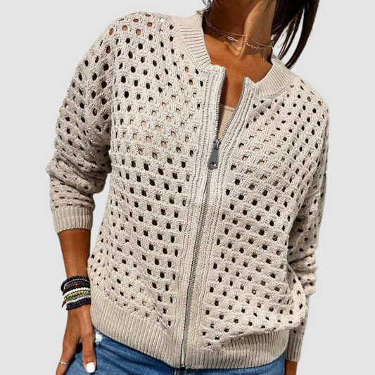 Luchtige Cardigan voor Dames met Open Breipatroon