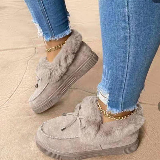 Warme Trendy Dames Pantoffels Met Bontvoering